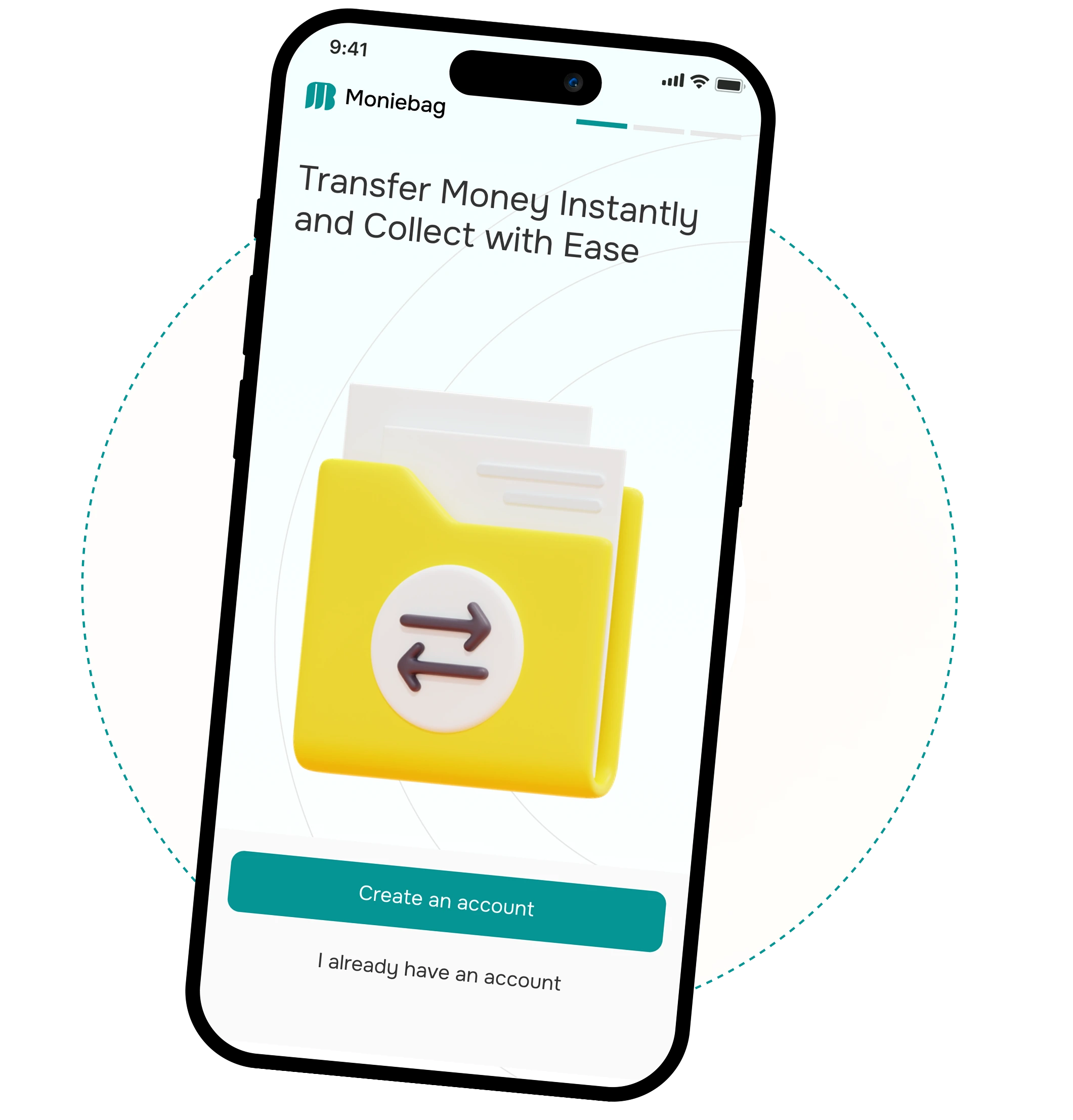 Person using Moniebag app